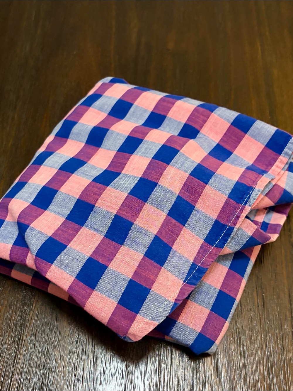 Frank & Eileen The Eileen Relaxed Button Up Shirt Italian Cotton Pink Blue Plaid - Picture 13 of 13